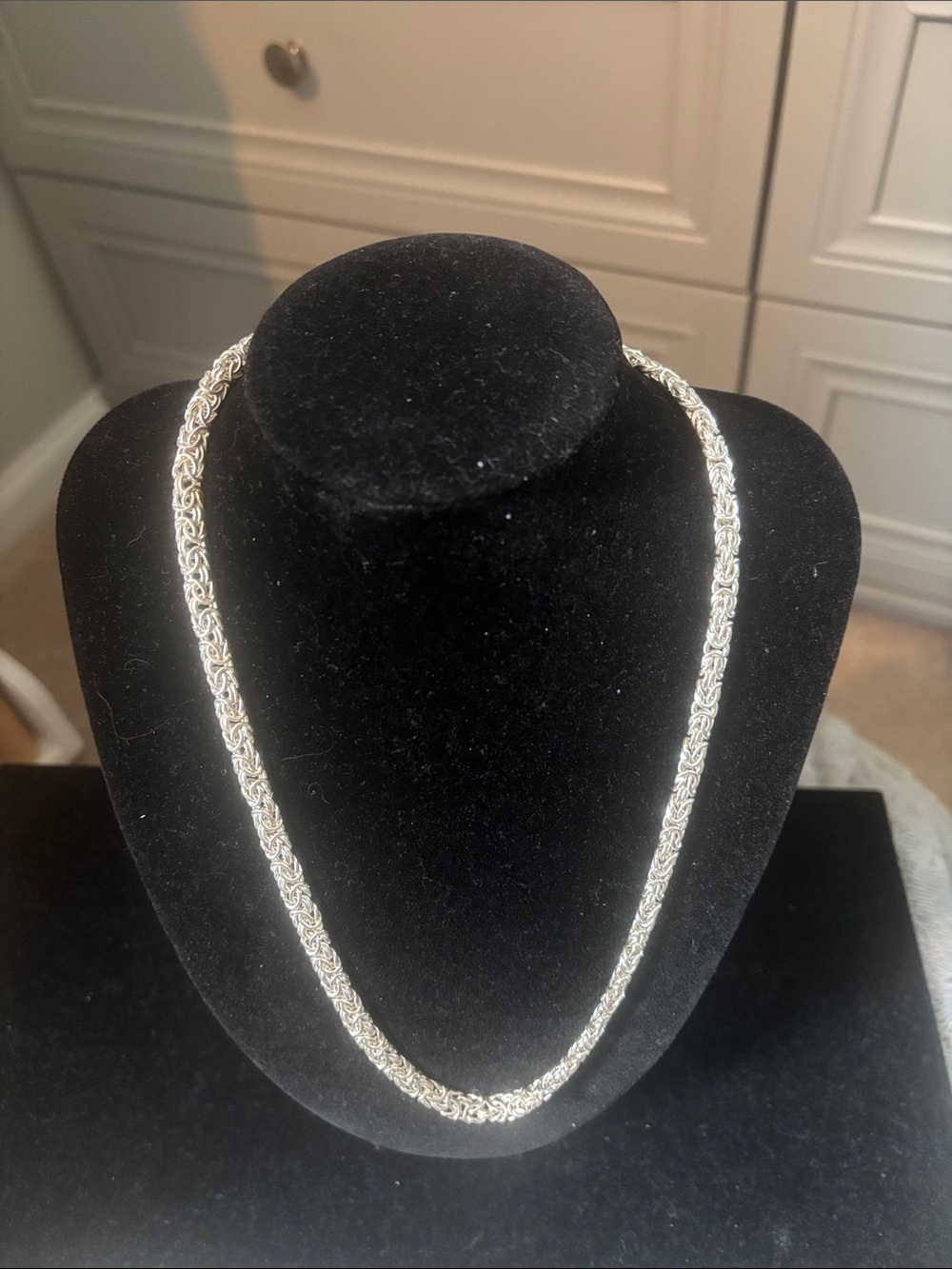 925 stamped Italy Sterling Silver Byzantine Necklace